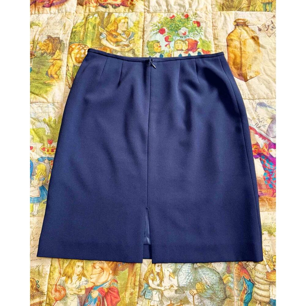 Tahari Arthur S. Levine Petite 8P Blazer Skirt Suit Navy Blue 2PC w/ Tag - Picture 8 of 16